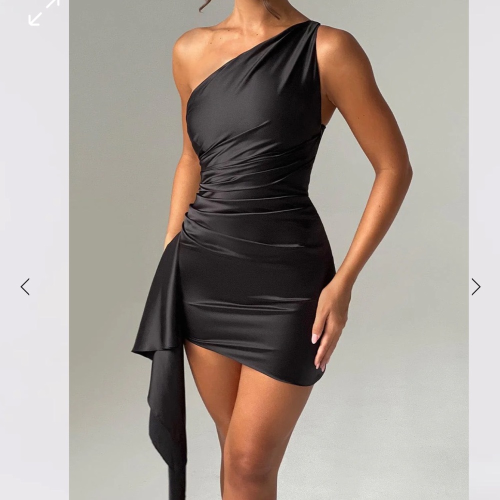 Baby Boo black satin dress size Small